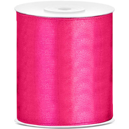 Tasiemka satynowa, ciemnoróżowa, 100mm/25 m, 1 szt.