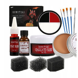 BLIZNY CHARAKTERYZACJA ZESTAW sztuczna blizna krew makeup Halloween