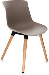 Krzesło Fox na drewnianych nogach z plastikowym siedziskiem,