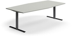 Stół konferencyjny QBUS, kształt łodzi, 2400x1200 mm, rama