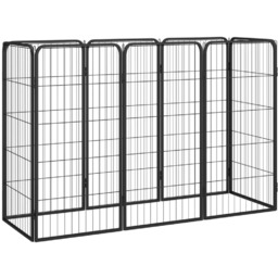 vidaXL Kojec dla psa, 8 paneli, czarny, 50x100