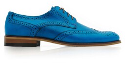 Niebieskie męskie buty wizytowe - brogsy T155 r.