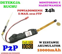Mini-Kamera WiFi/P2P (do ukrycia/zabudowy) FULL HD!! 14-Dni Pracy