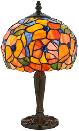 Interiors Kopułowa lampa stołowa Josette 64210 witraż szklana
