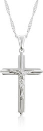 Srebrny łańcuszek i krzyżyk z Panem Jezusem