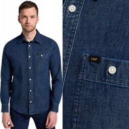 Lee Leesure Shirt Maple Jeansowa Koszula Cienki Ciemny