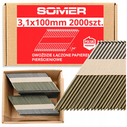 Gwoździe do gwoździarki łączone papierem pierścien. 3,1x100 R2000szt.