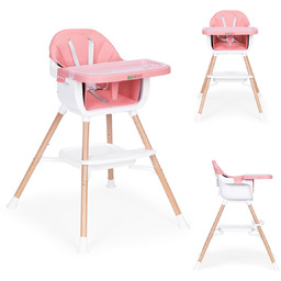 Fotelik krzesełko do karmienia dzieci 2w1 różowy ecotoys