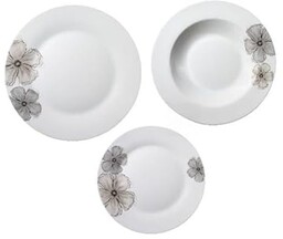 18 szt. okrągły serwis z porcelany z Gris,