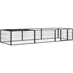 vidaXL Kojec dla psa, 8 panele, czarny, 100x50