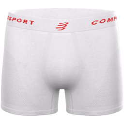 COMPRESSPORT Bokserki biegowe SEAMLESS BOXER white/red