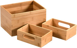 Zestaw trzech pudełek do przechowywania, bambus, Kesper