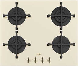 SMEG PV864PO, COLONIAL płyta gazowa, szkło kremowe (mosiężne