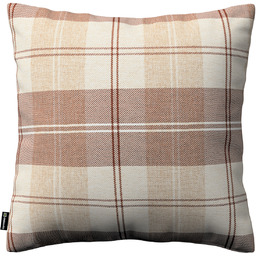 Poszewka Kinga na poduszkę, krata brązowo-beżowa, 43 x