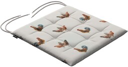 Poduszka na krzesło Karol, brązowe kurki na kremowym