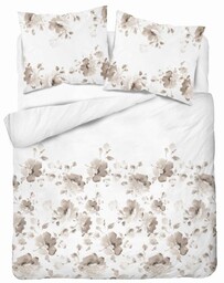 Pościel satynowa 220x200 Home Satin 410 biała beżowa