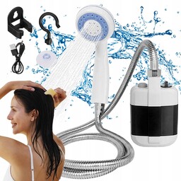 Prysznic Turystyczny Bezprzewodowy Przenośny Z Hakiem Na Kemping