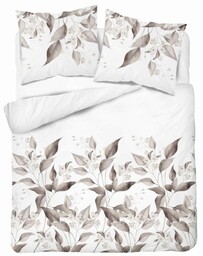 Pościel satynowa 160x200 Home Satin 410 beżowa brązowa