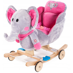 Bujak konik na biegunach Jeździk 2w1 pluszowy słonik
