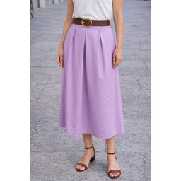 Spódnica damska midi fioletowa pasek rozkloszowana One Size