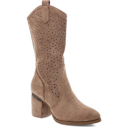 S.Barski Brązowe Kozaki Stylowe Obuwie Damskie W Stylu