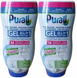 Żel Do Zmywarki Purall All-In-1 36 Prań Zestaw