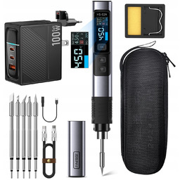 Zestaw precyzyjna lutownica cyfrowa Fnirsi HS-02A 100W groty