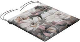 Poduszka na krzesło Karol, kremowe i różowe kwiaty