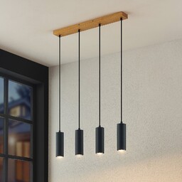 Lampa Wisząca Lindby, Maniva, ściemnialny, drewniany, kuchnia, metal,