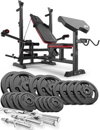 Zestaw kulturystyczny Strong 106kg z ławką HS-1075