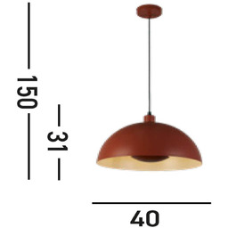 Searchlight Żyrandol Mars, ciemny pomarańczowy, Ø 40 cm,