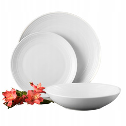 Serwis obiadowy dla 6 osób 18-elementowy Linea biały