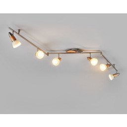 Lampa Sufitowa Lindby, Marena, ściemnialny, drewniany, salon, metal,