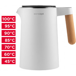 Czajnik Concept RK3300 Regulacja Temp. biały double wall