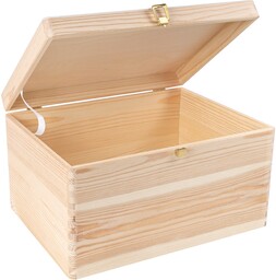 Pudełko drewniane z zamkiem z wiekiem przechowywania 40x30x24