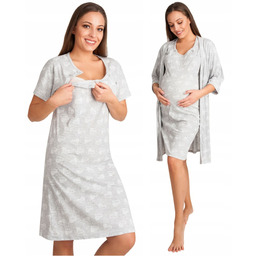 Koszula Nocna Rozpinana Do Karmienia Porodu Szpitala Piżama
