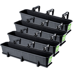 Skrzynka balkonowa z uchwytami Oste grafit 80 cm,