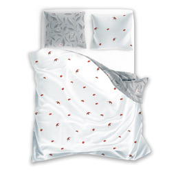 Faro Pościel bawełniana 140x200 Cottage 017 biała szara