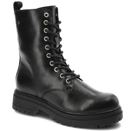 Filippo Czarne Botki Wygodne Skórzane Buty Damskie