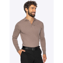 Sweter męski z bawełny z domieszką kaszmiru ciemny