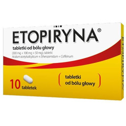 Etopiryna Tabletki od bólu głowy, 10 tabletek