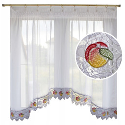 Woal z gipiurą Morele firana do kuchni 300x100