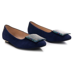 Pakamera Baleriny ze skóry naturalnej zamszowej (6713)