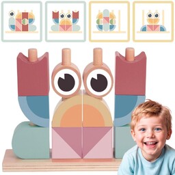 TOOKY TOY Krab Układanka Drewniana Stosy Klocki Bloki