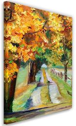 Obraz na płótnie, Jesienna droga jak ręcznie malowana