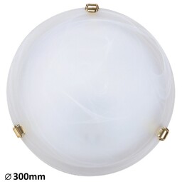 RABALUX 3201 Plafoniera Alabastro D30 E27/1x60W biała/złote