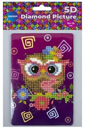 Diamentowa mozaika ze sztalugą - Sowa 10x15 -