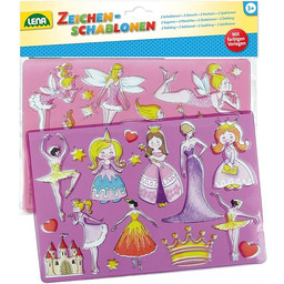 Lena 65766, 2-częściowy zestaw szablonów do rysowania, księżniczki