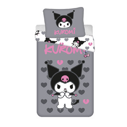 Jerry Fabrics Pościel bawełniana 140x200 Kuromi królik szara