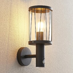 Zewnętrzna Lampa Lindby, Yonan, czarny, taras, metal, nowoczesny